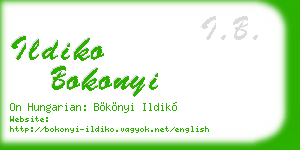 ildiko bokonyi business card